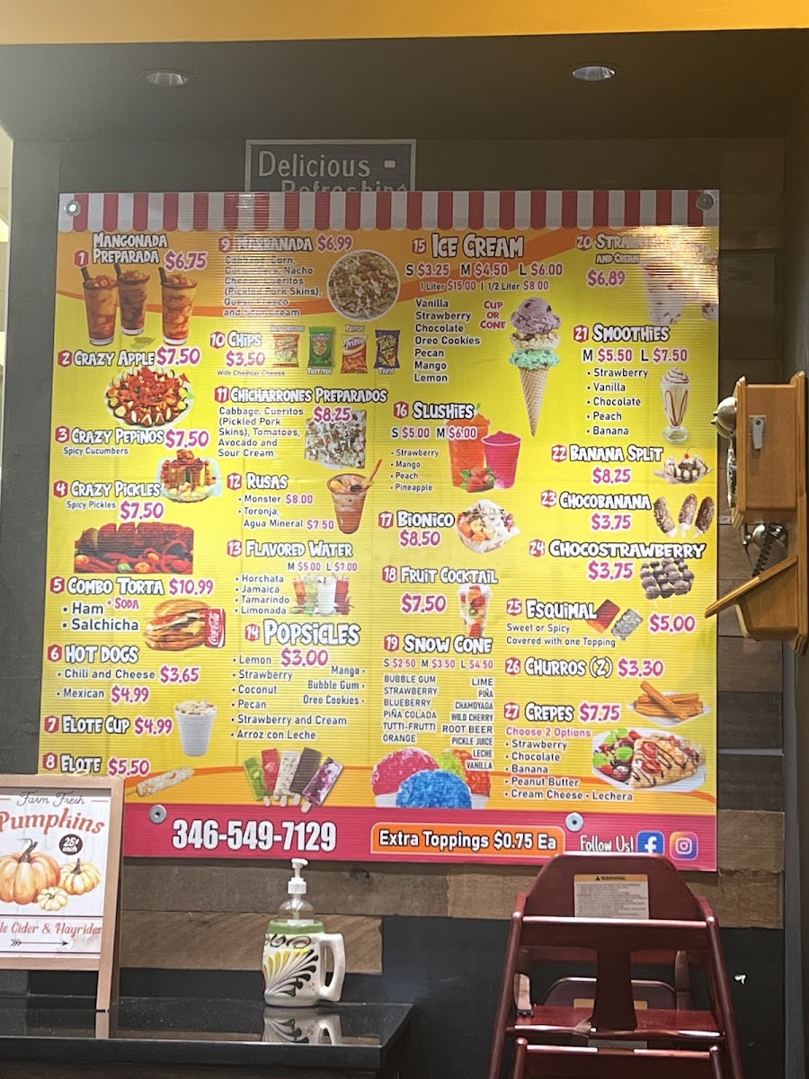 Eagles Ice Cream menu board