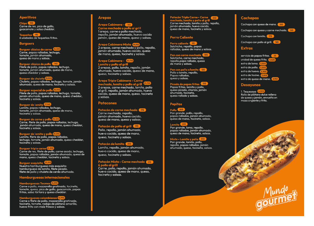 Mundo gourmet menu board