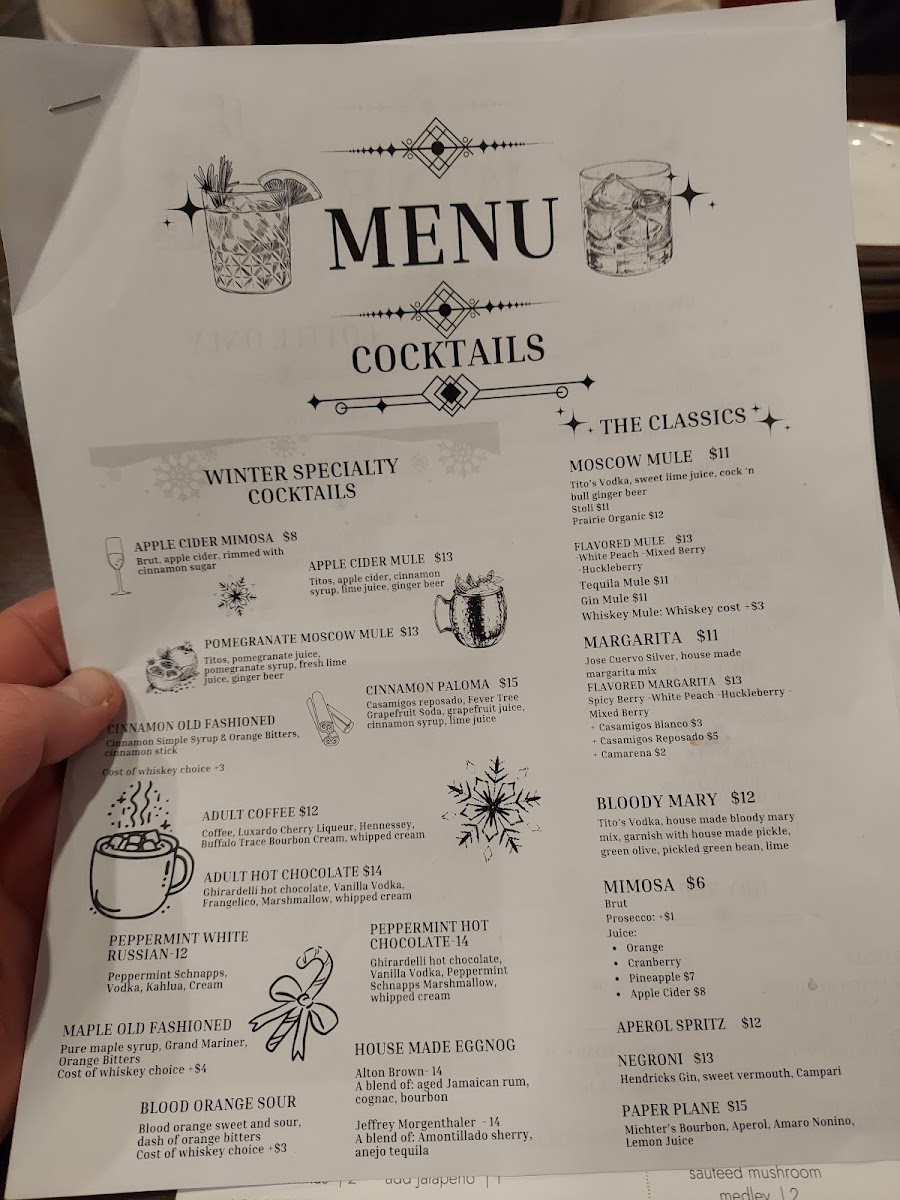 The Fox Hole menu board
