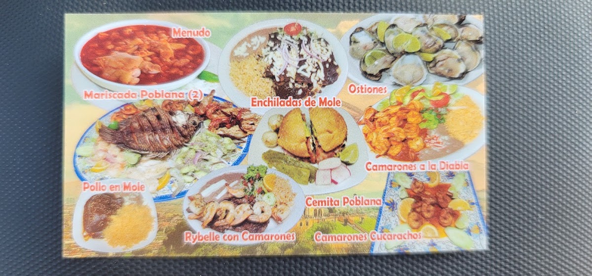 Taqueria el poblanito menu board