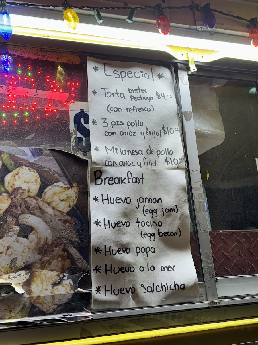 Mexican palace menu board