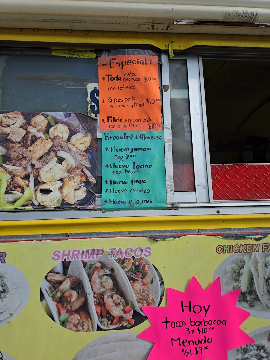 Mexican palace menu board