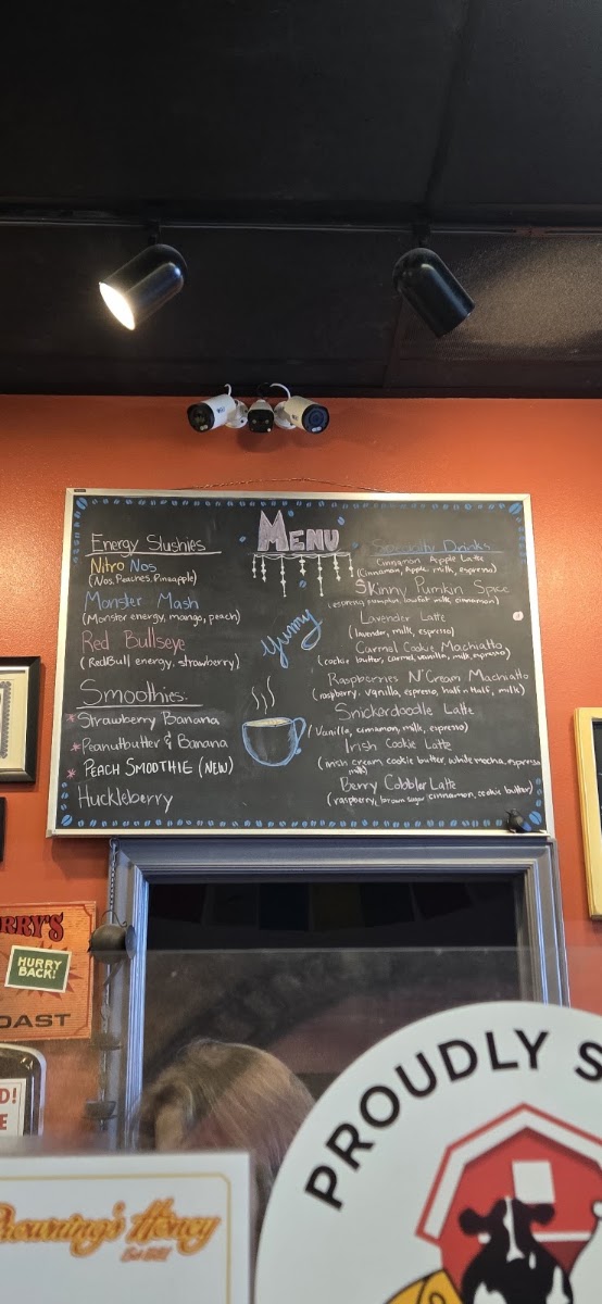 Patty's Ultimate Coffee House menu board