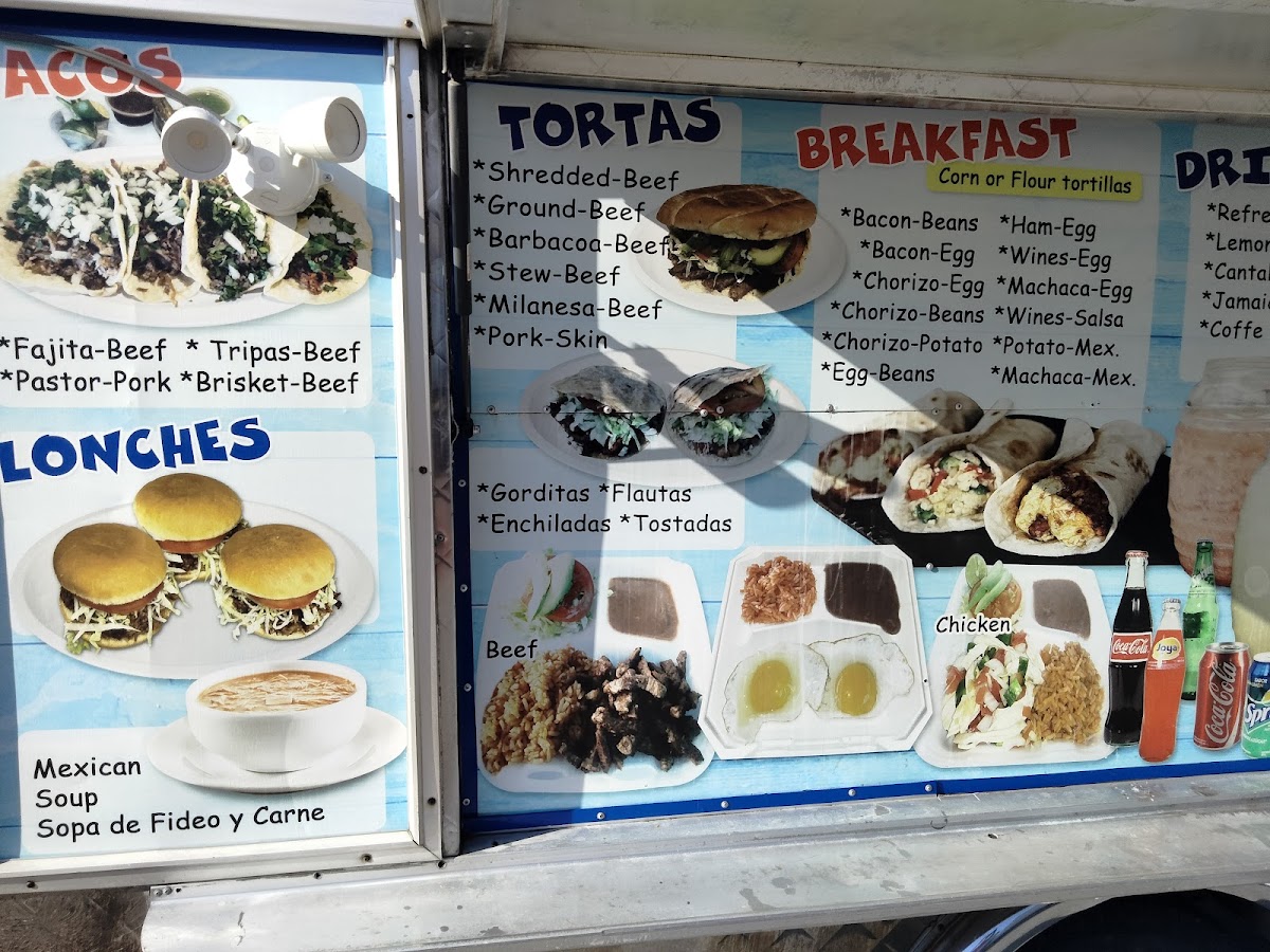 Speedy Tacos menu board
