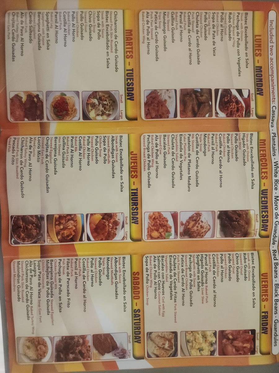 EL RINCONCITO RESTAURANT menu board