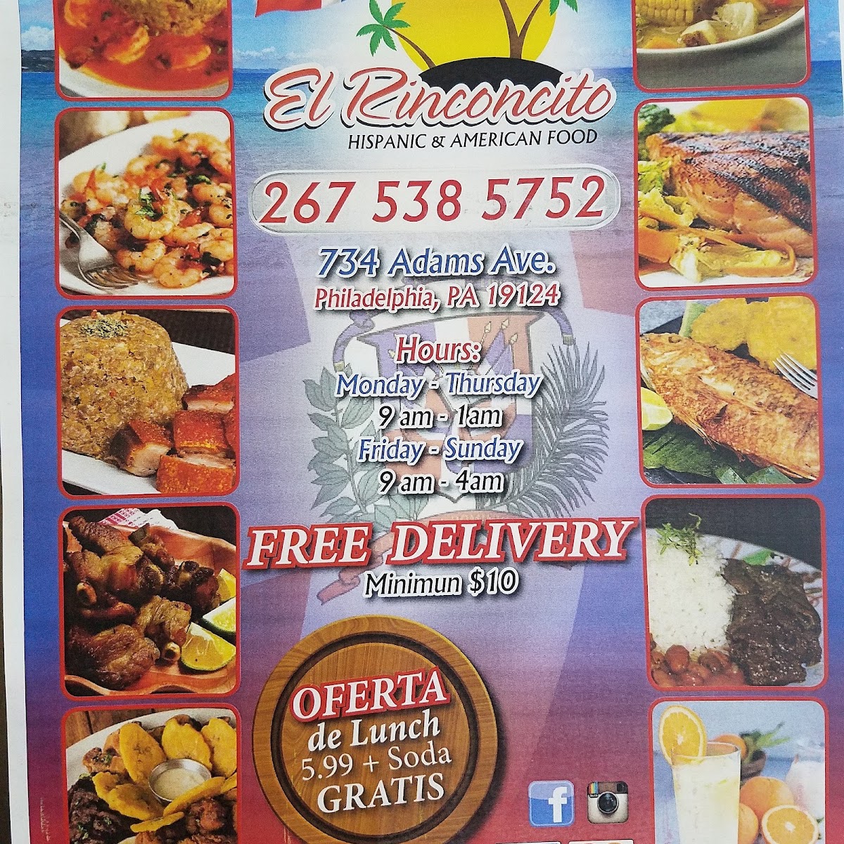EL RINCONCITO RESTAURANT menu board