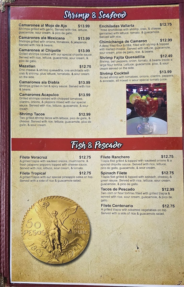 El Centenario | Mexican menu board