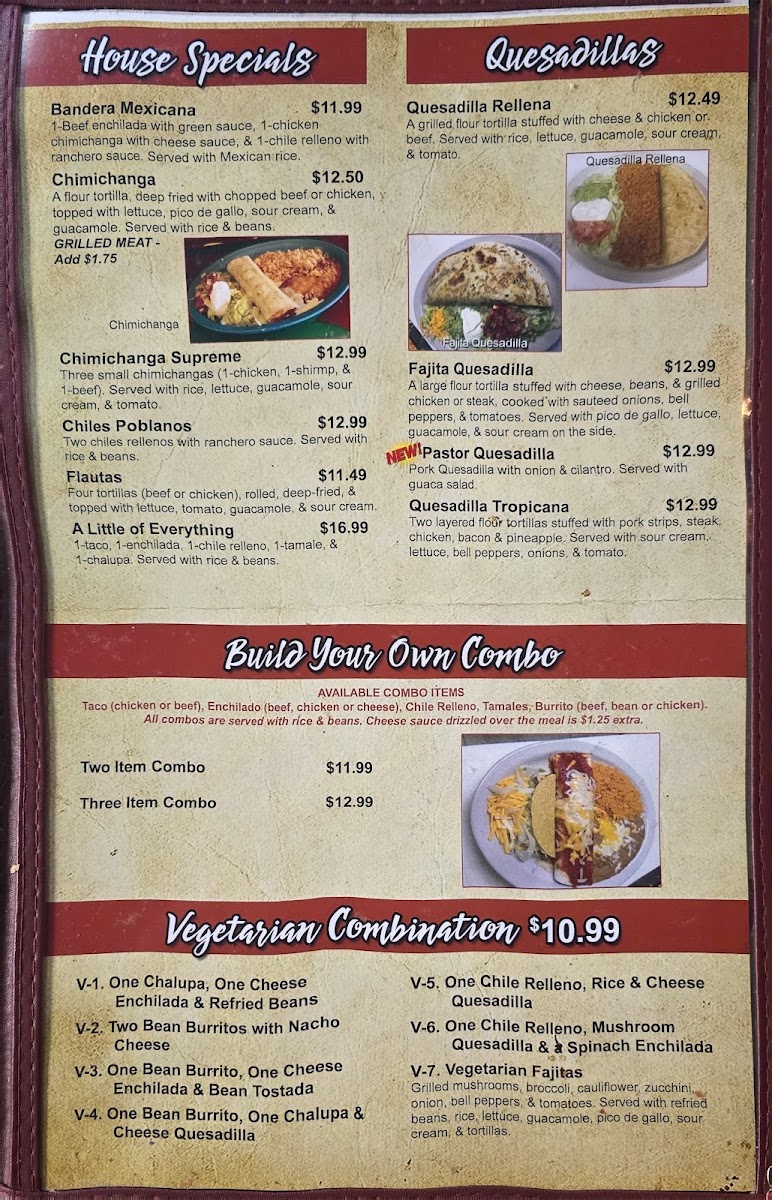 El Centenario | Mexican menu board