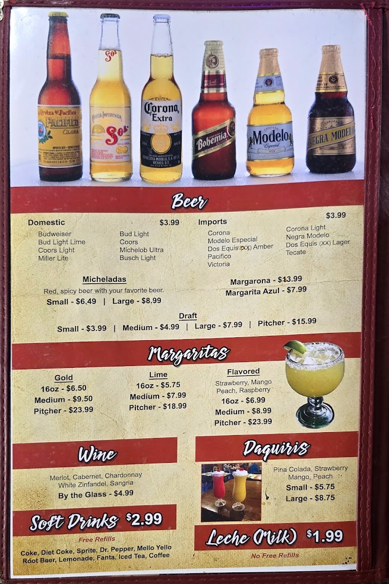 El Centenario | Mexican menu board