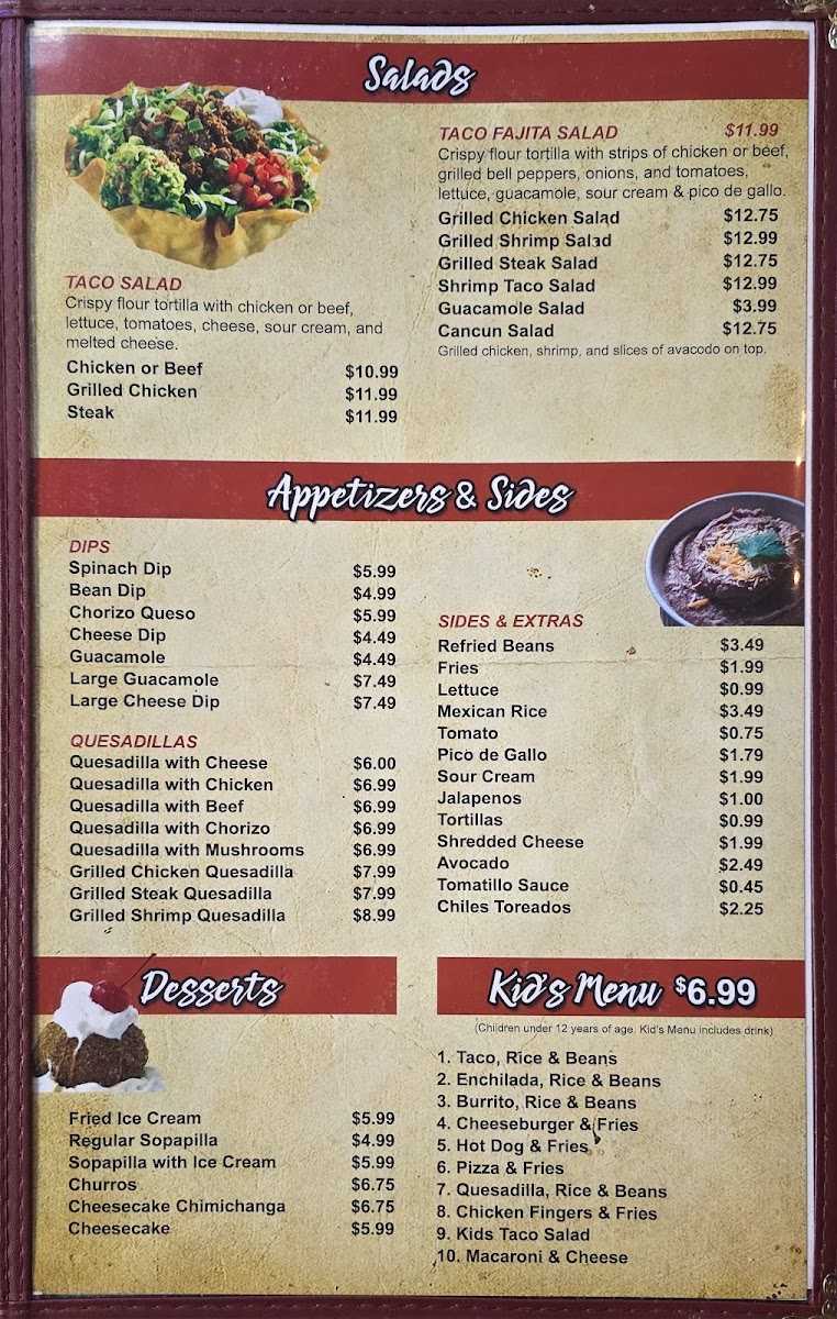 El Centenario | Mexican menu board