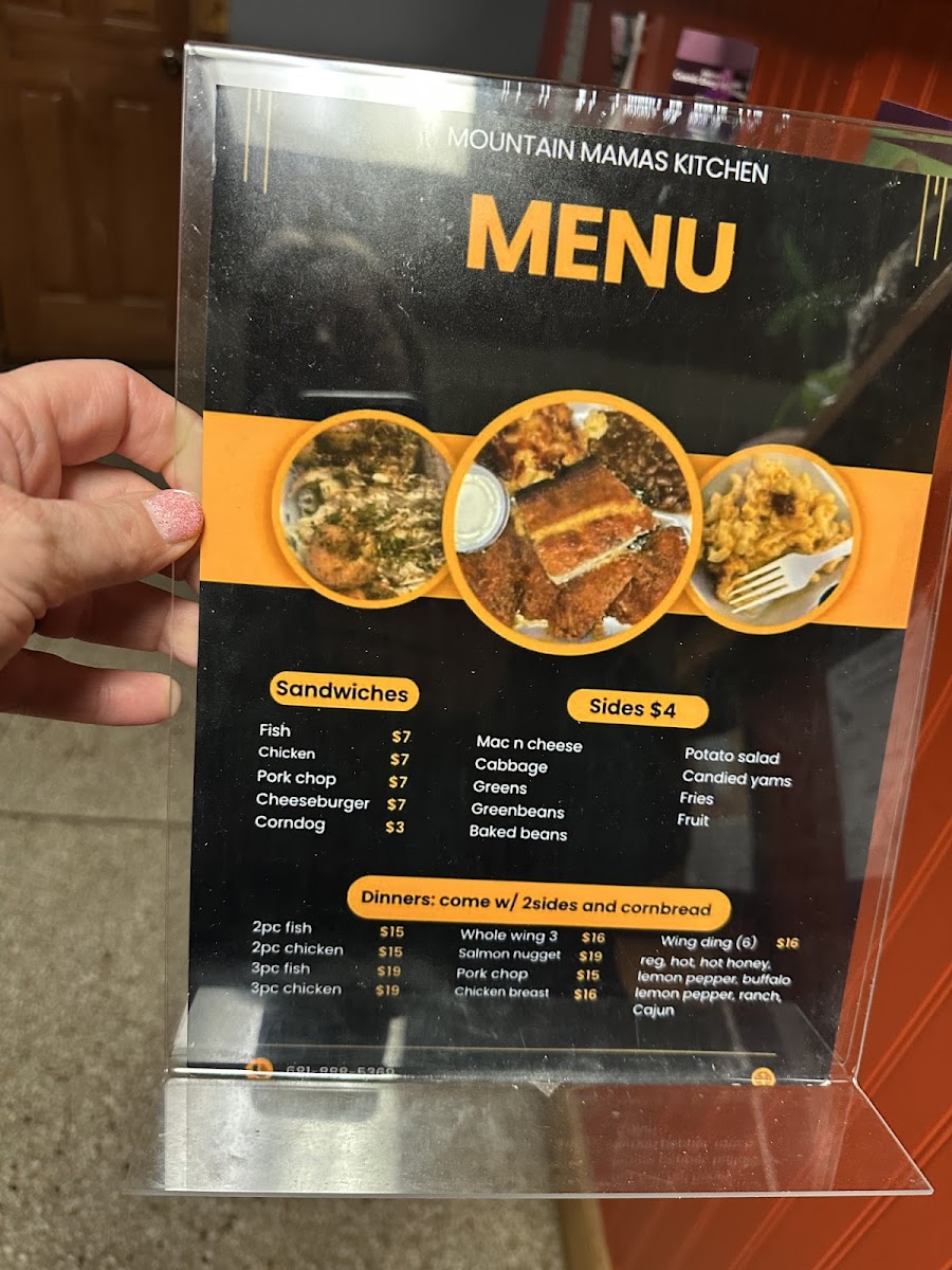 Mountain Mama’s Kitchen LLC menu board