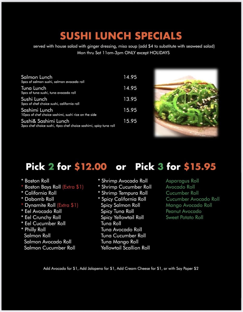 Sushi Q Oishii menu board