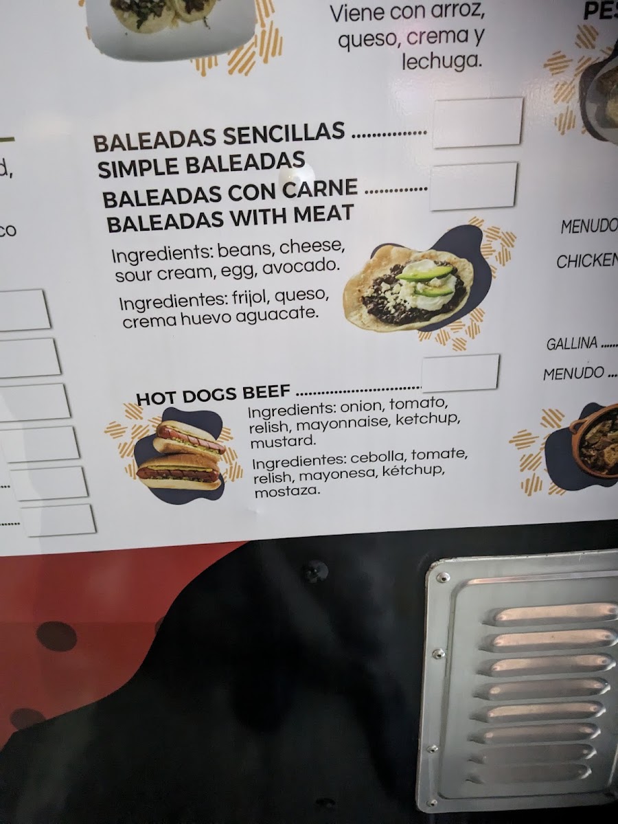 Taqueria Los Milagros menu board