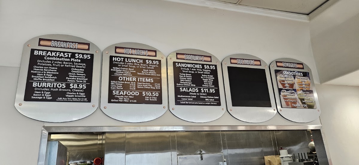 Georges Place menu board