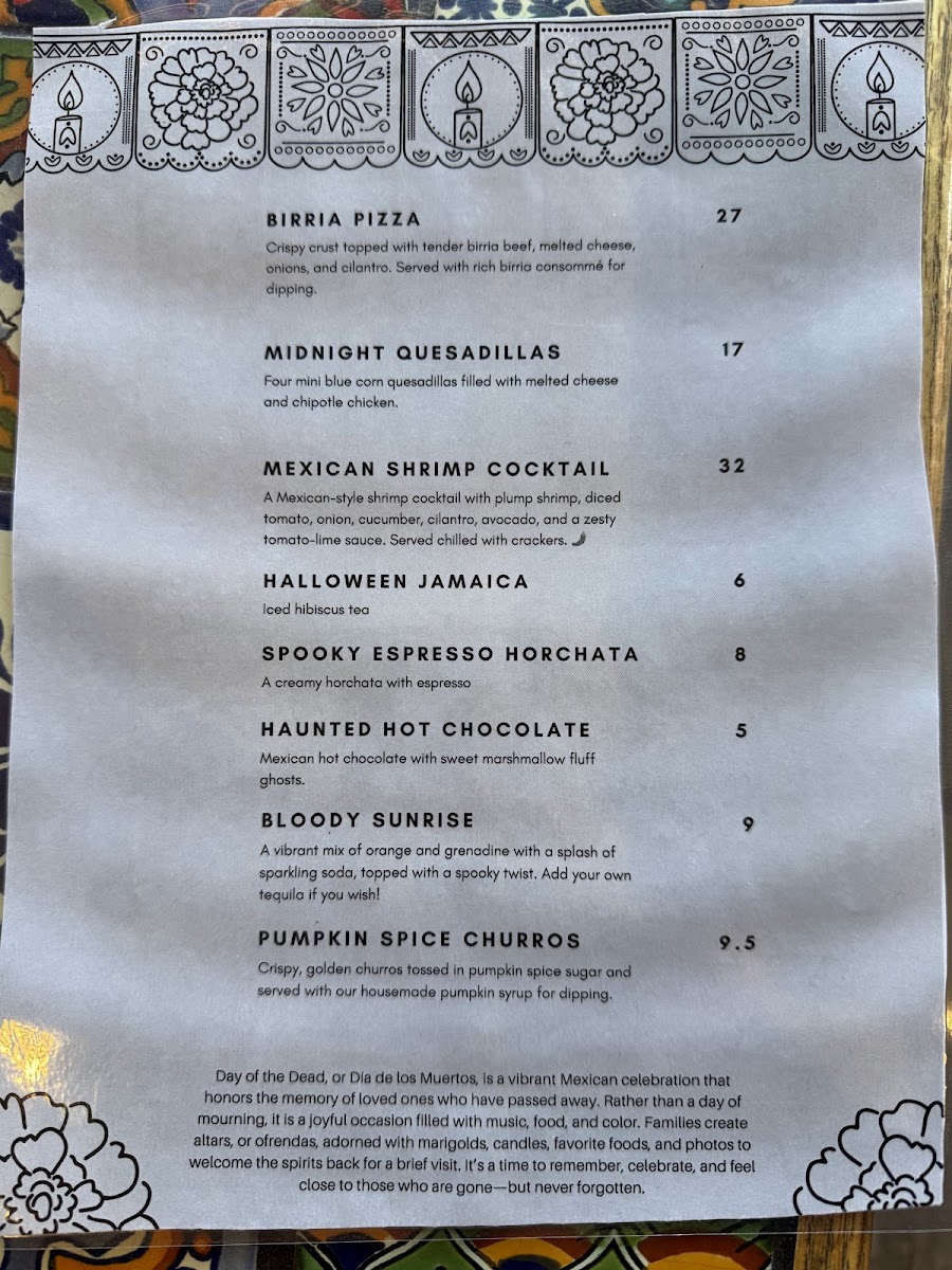 Mexico Mi Amor menu board
