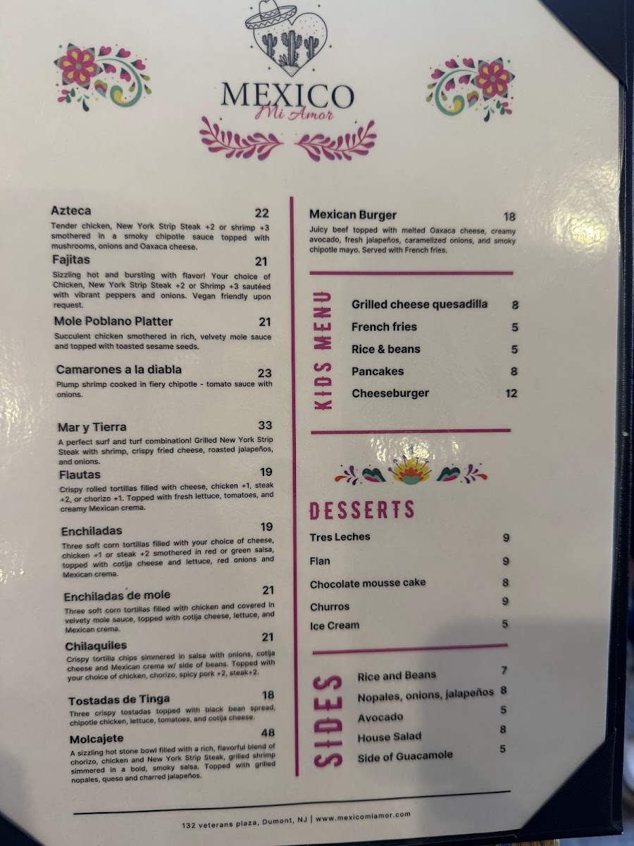 Mexico Mi Amor menu board