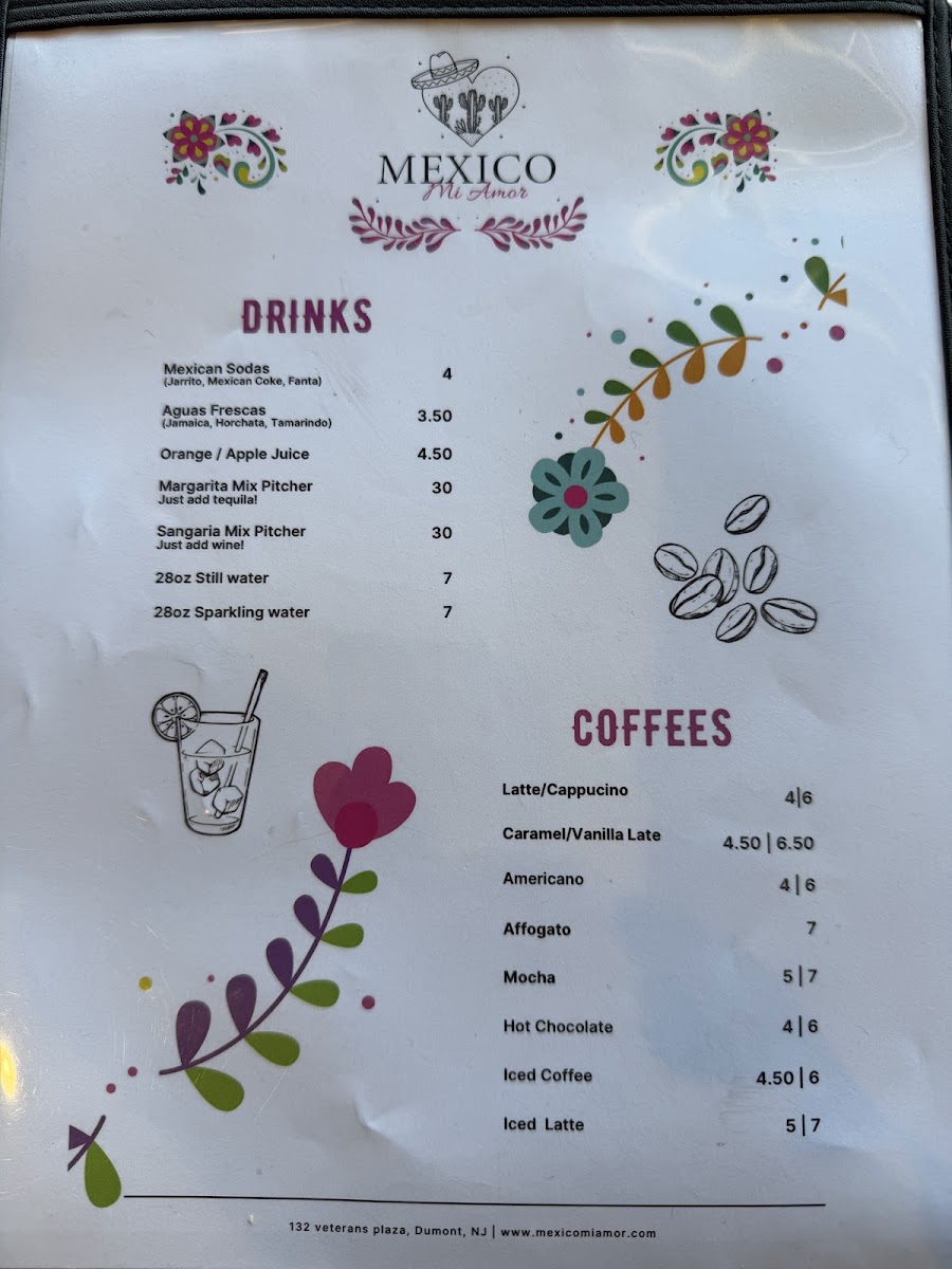 Mexico Mi Amor menu board