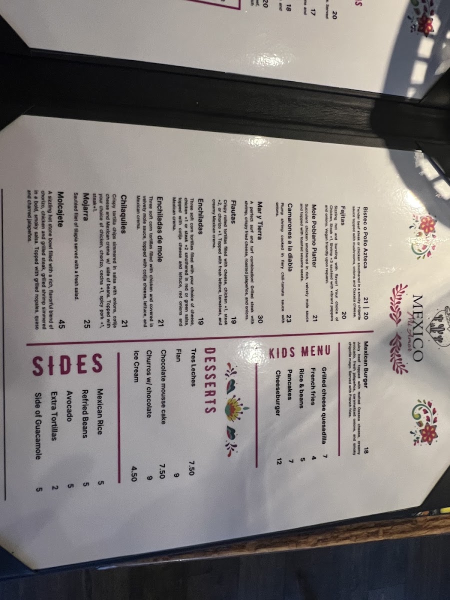Mexico Mi Amor menu board