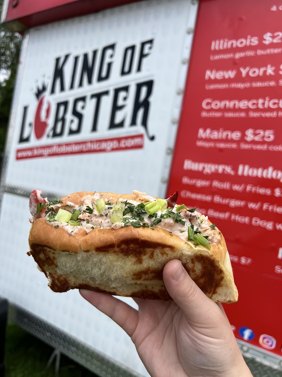 King of Lobster menu board