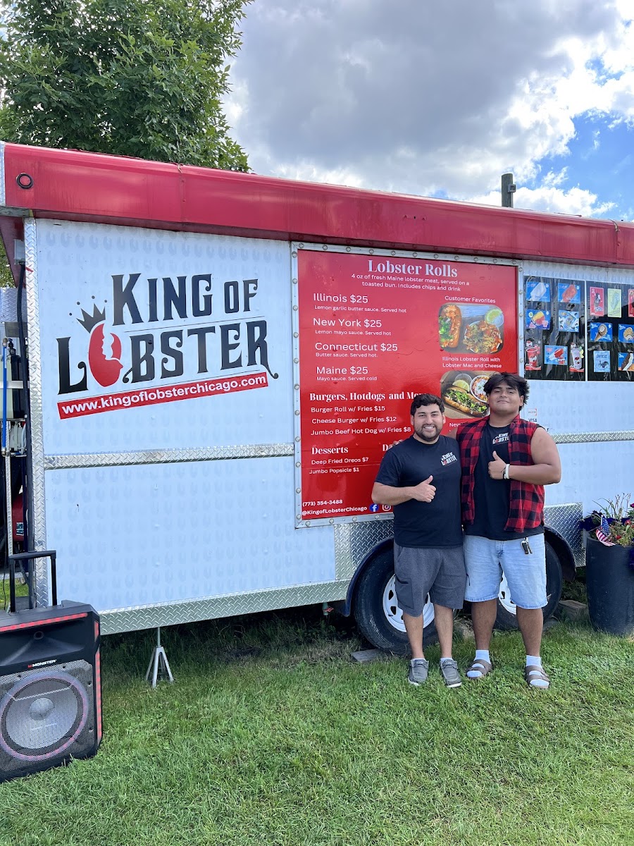 King of Lobster menu board
