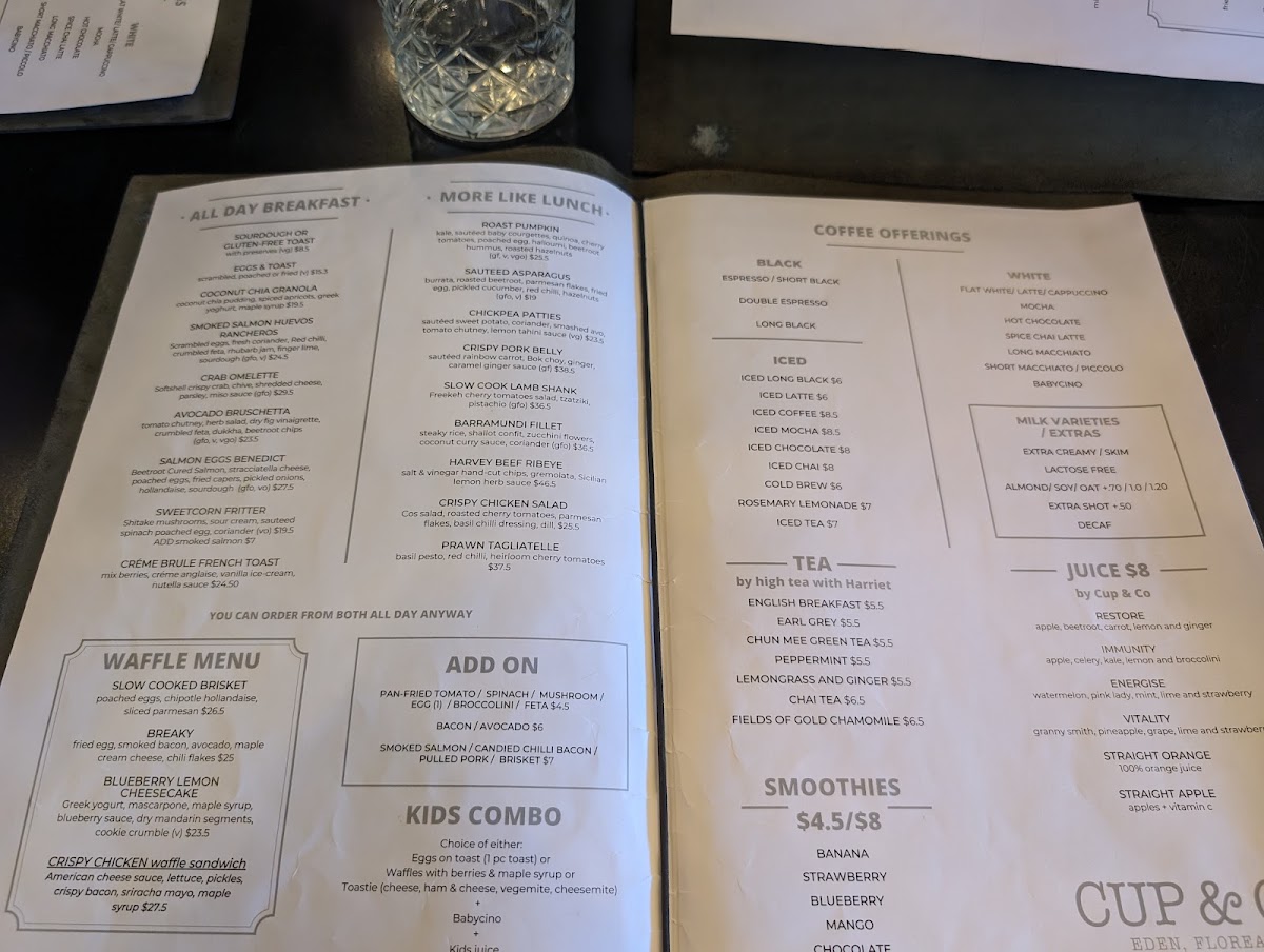 Cup & Co Floreat menu board