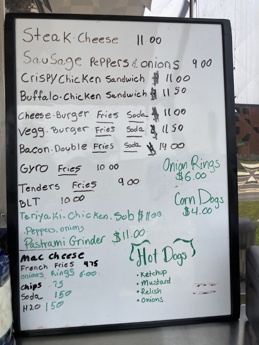 The Grill food truck menu board