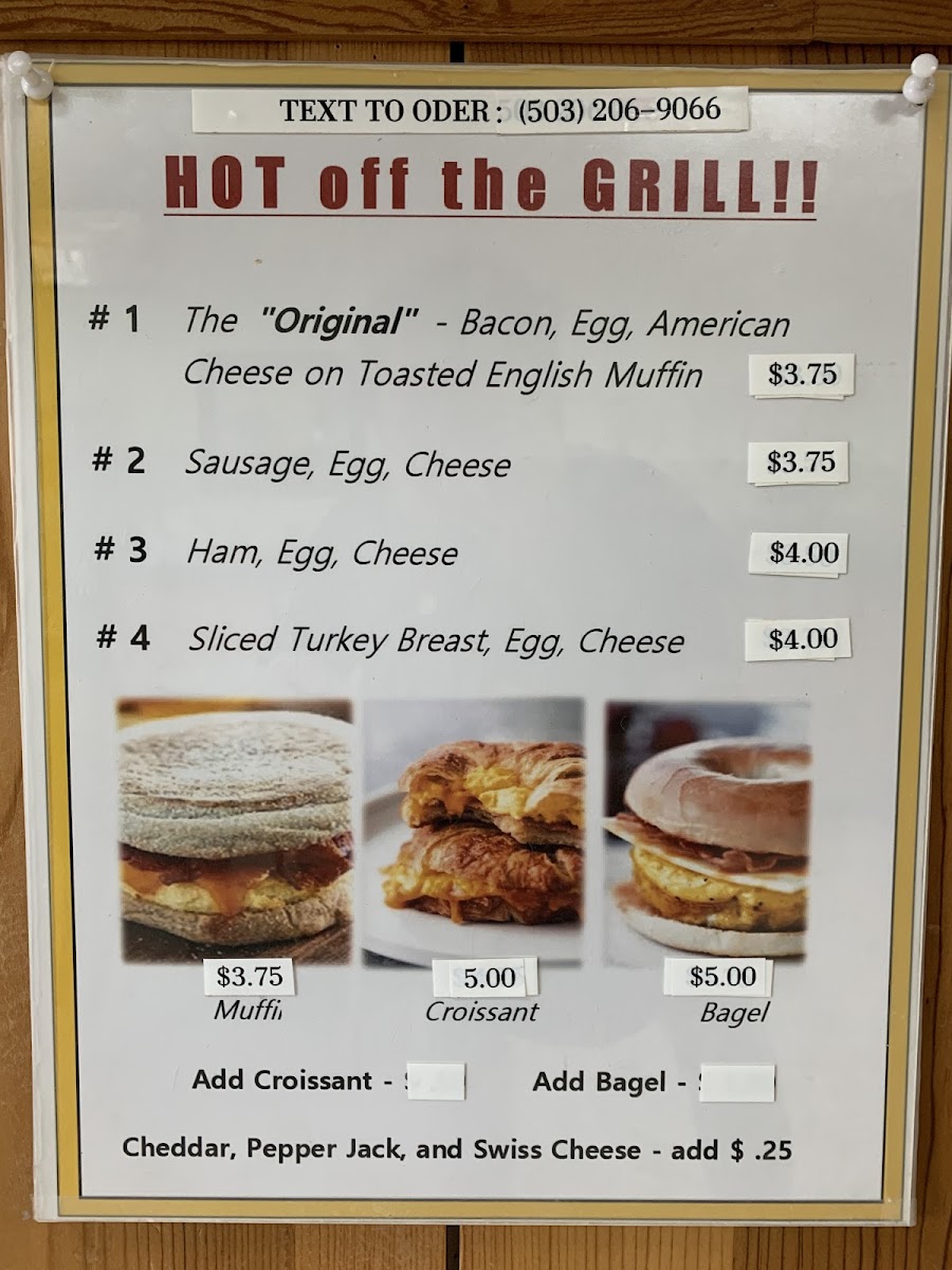 Coffee Plus menu board