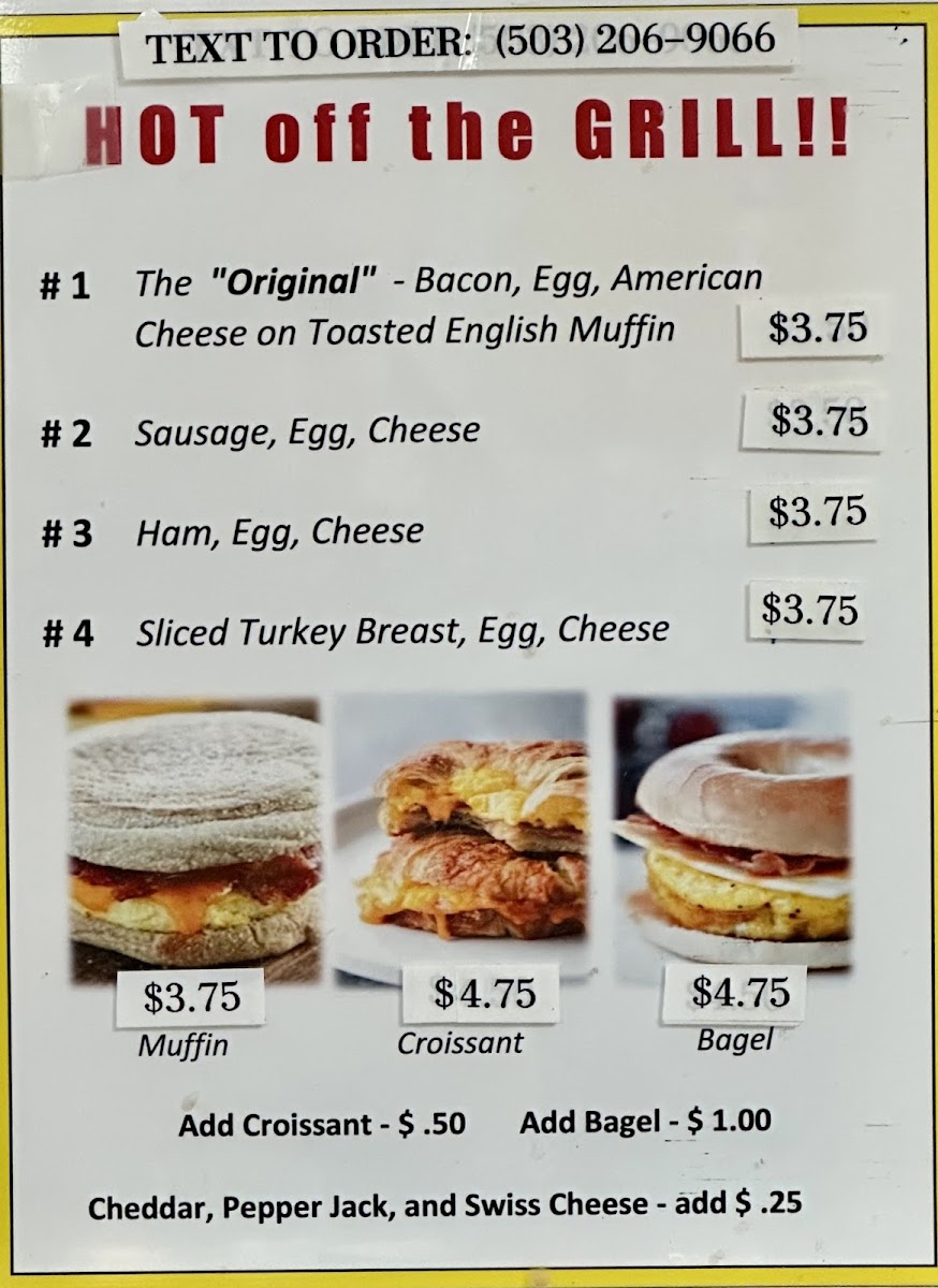 Coffee Plus menu board