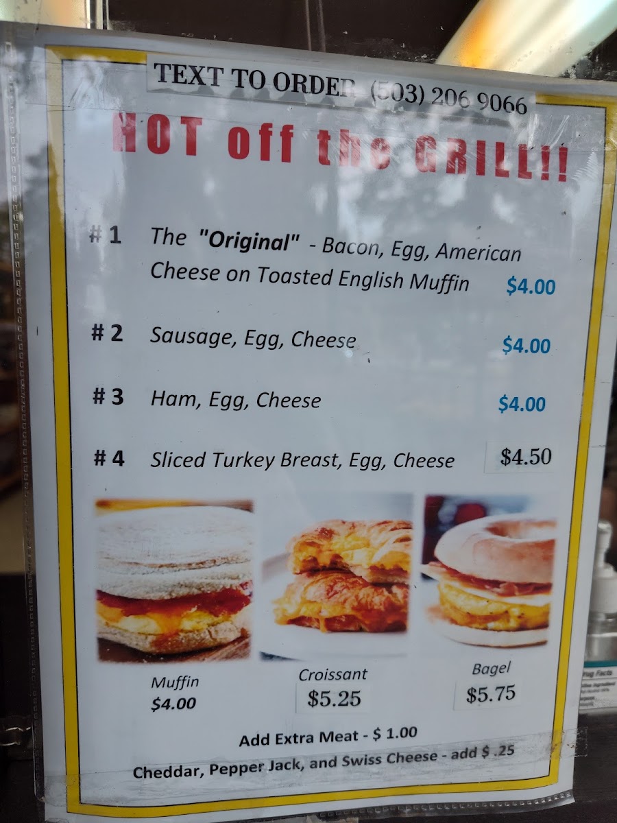 Coffee Plus menu board