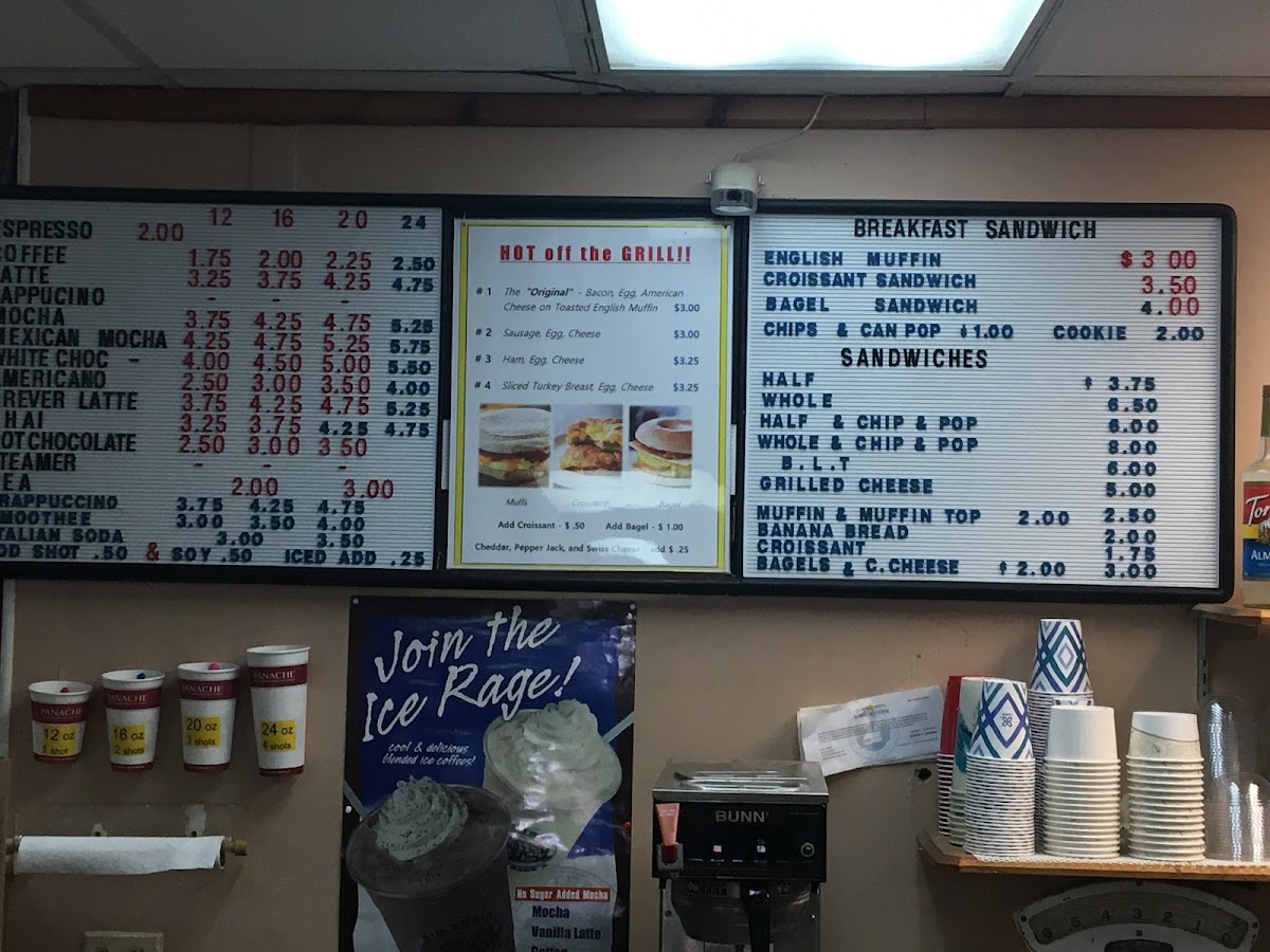 Coffee Plus menu board