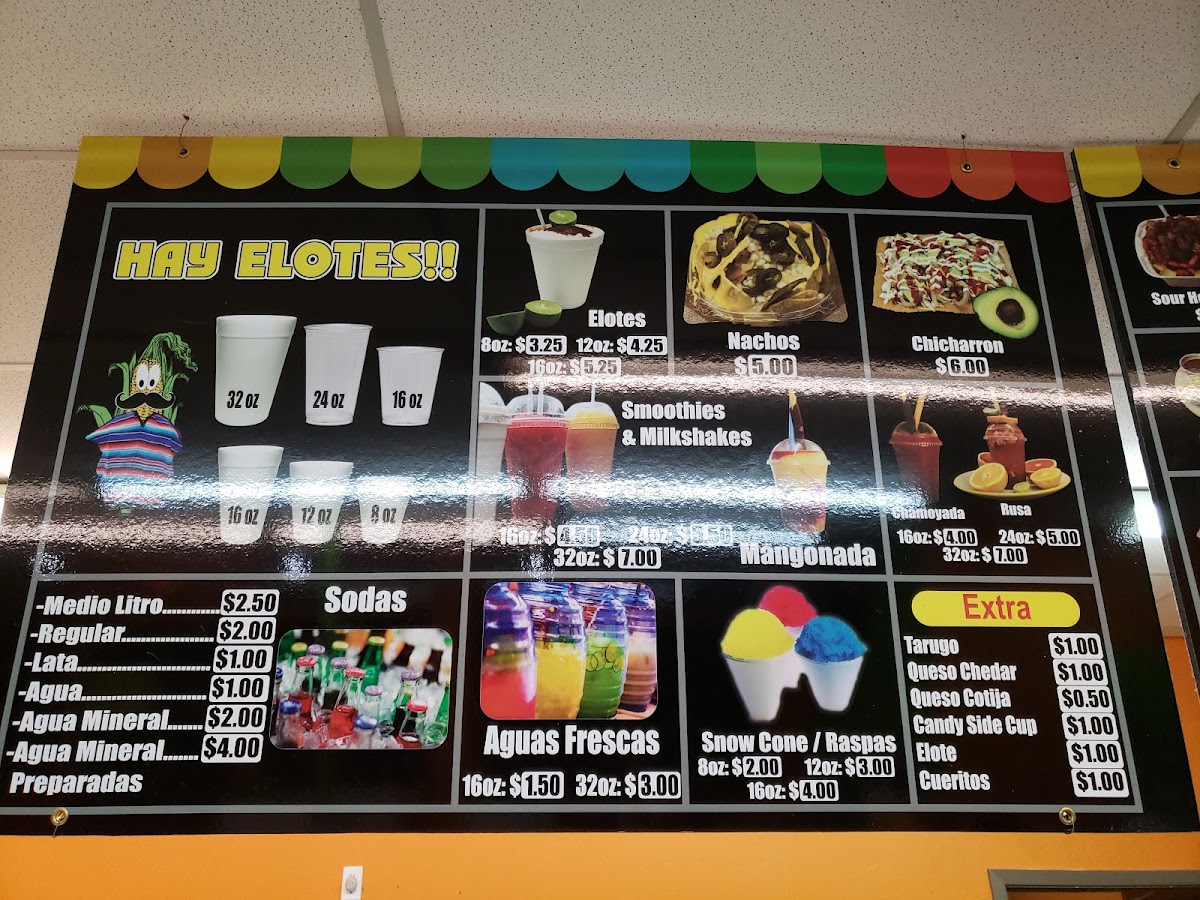 Hay Elotes menu board