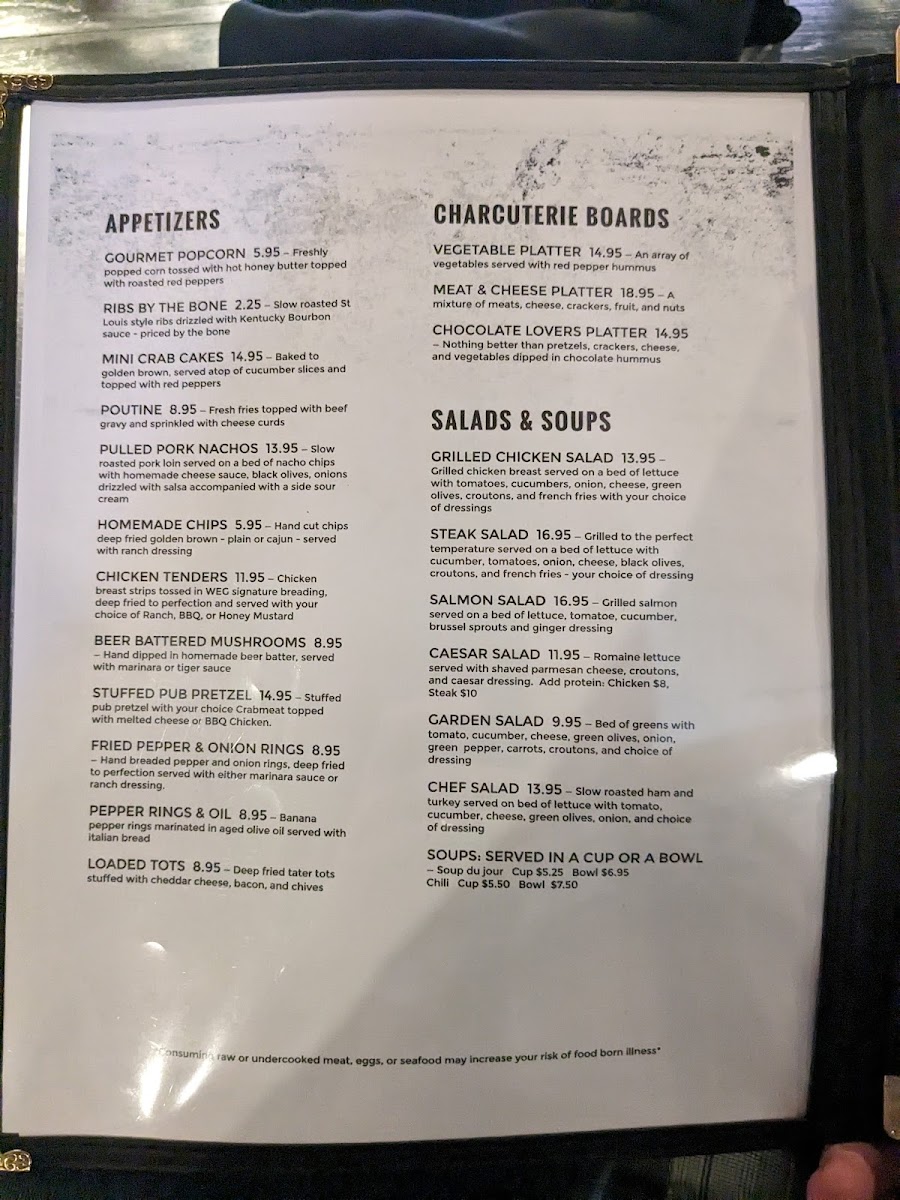 West End Grille menu board