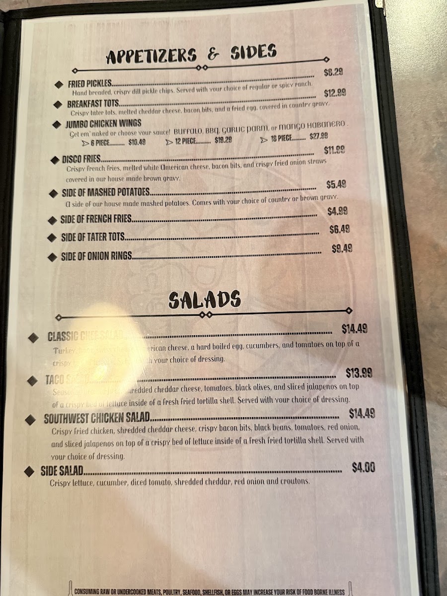 Smash N Grab menu board
