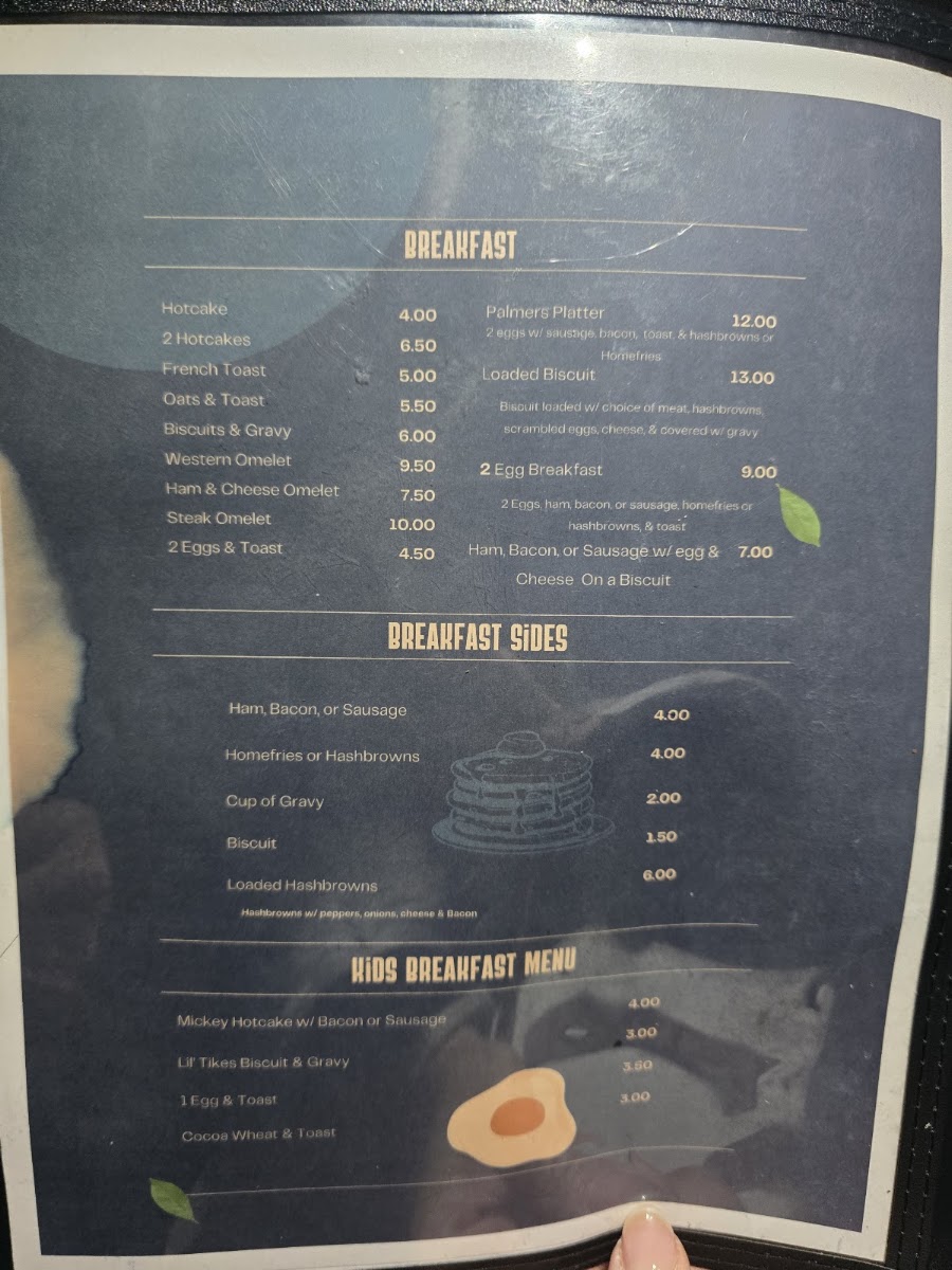 Main Street diner menu board