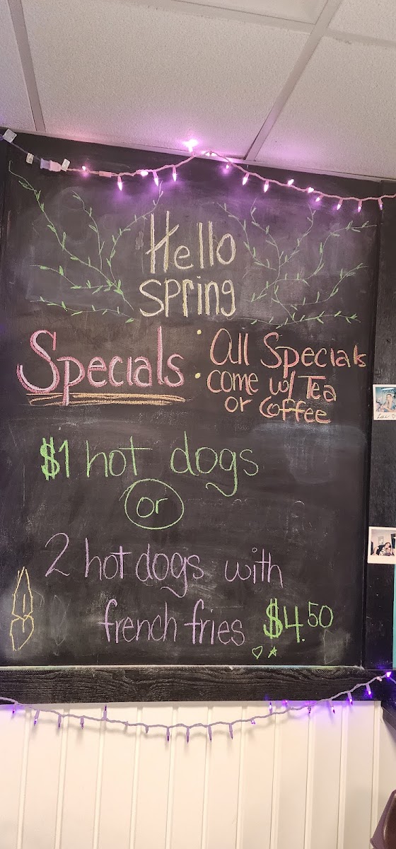 Main Street diner menu board