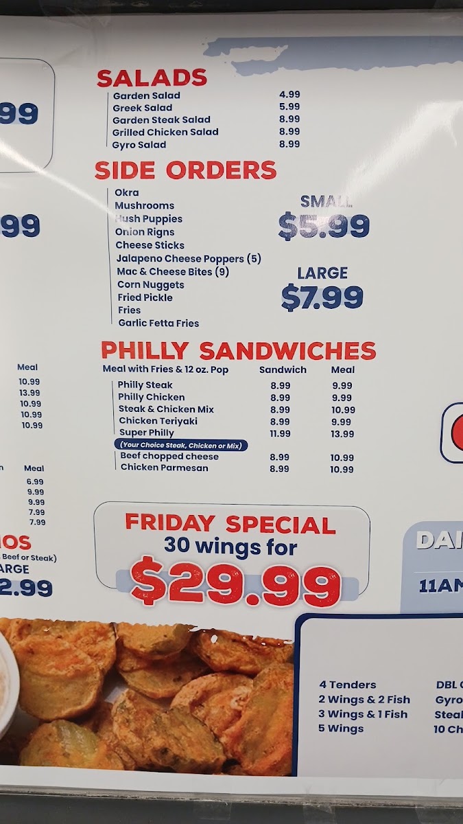 Chicago Fish and Chicken menu board