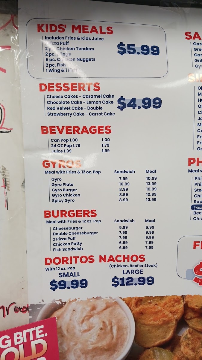 Chicago Fish and Chicken menu board