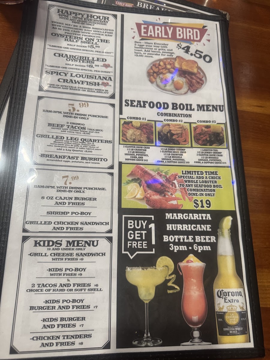 Chapin's Cafe menu board
