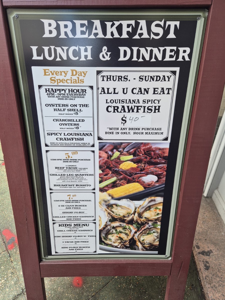 Chapin's Cafe menu board