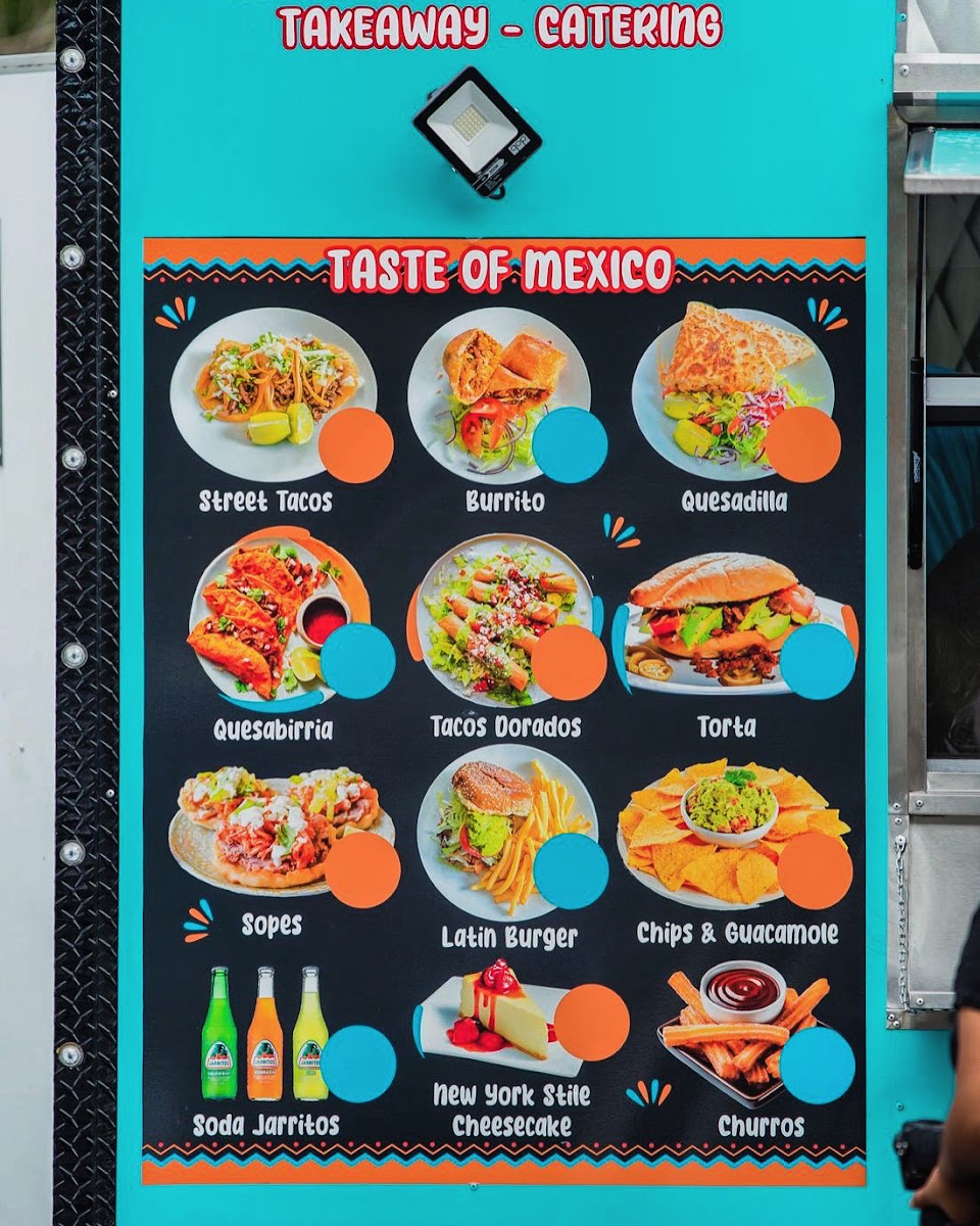 Taste of Mexico menu board