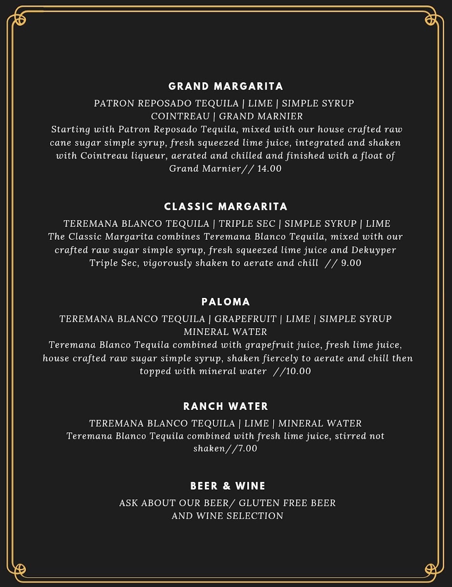 The Dakota Cuban menu board