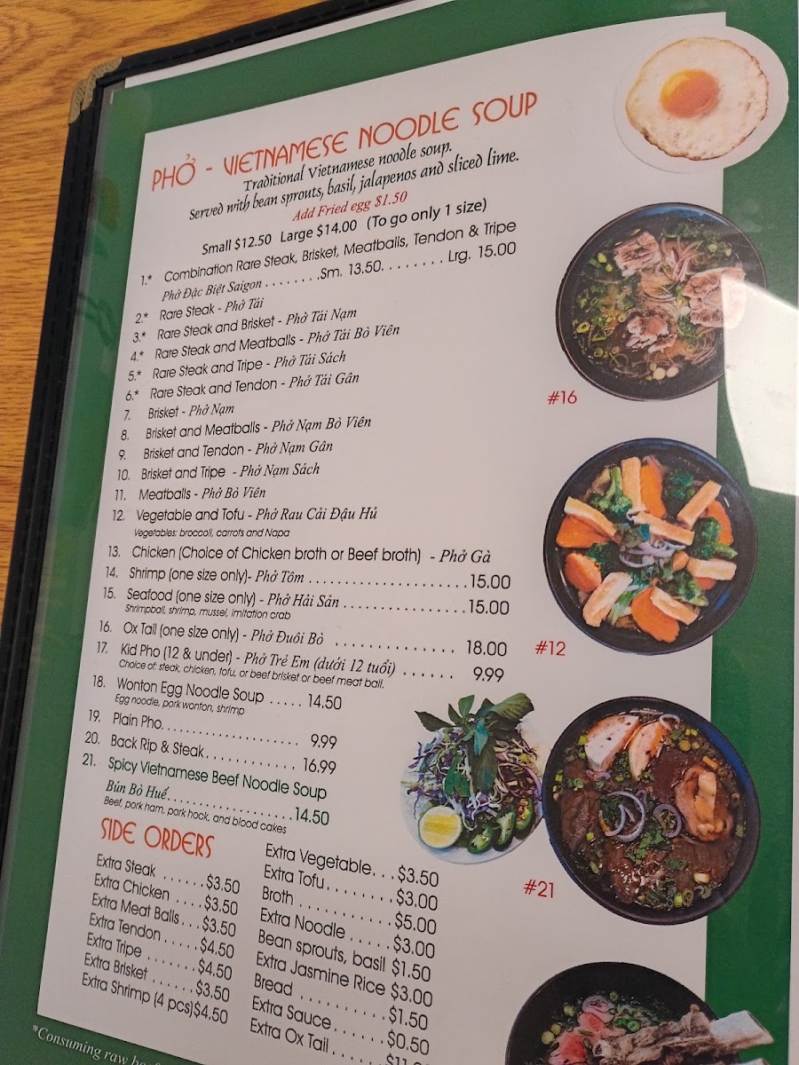 Mama’s Pho N More 2 menu board