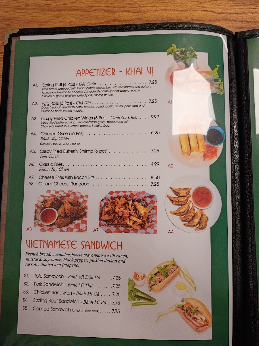 Mama’s Pho N More 2 menu board
