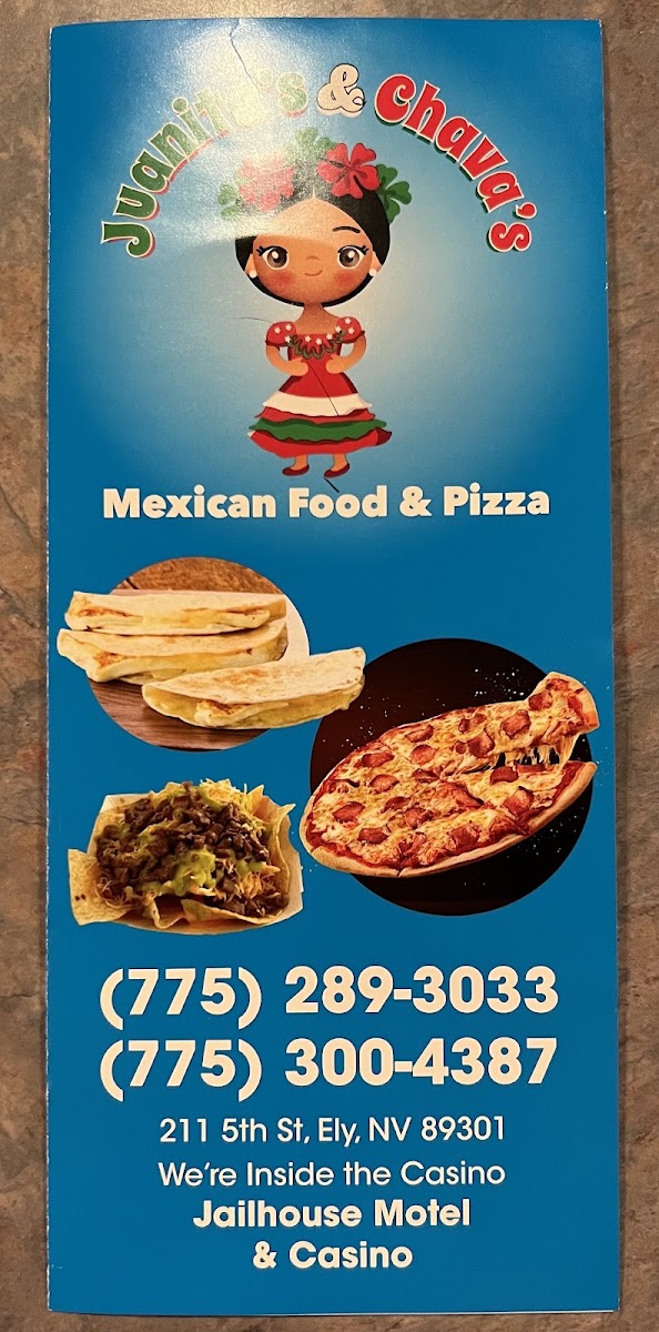 Juanita's menu board