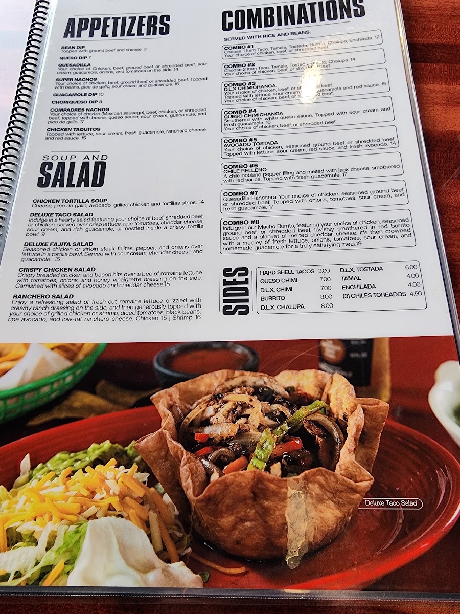 Los Cabos Family Mexican Restaurant menu board