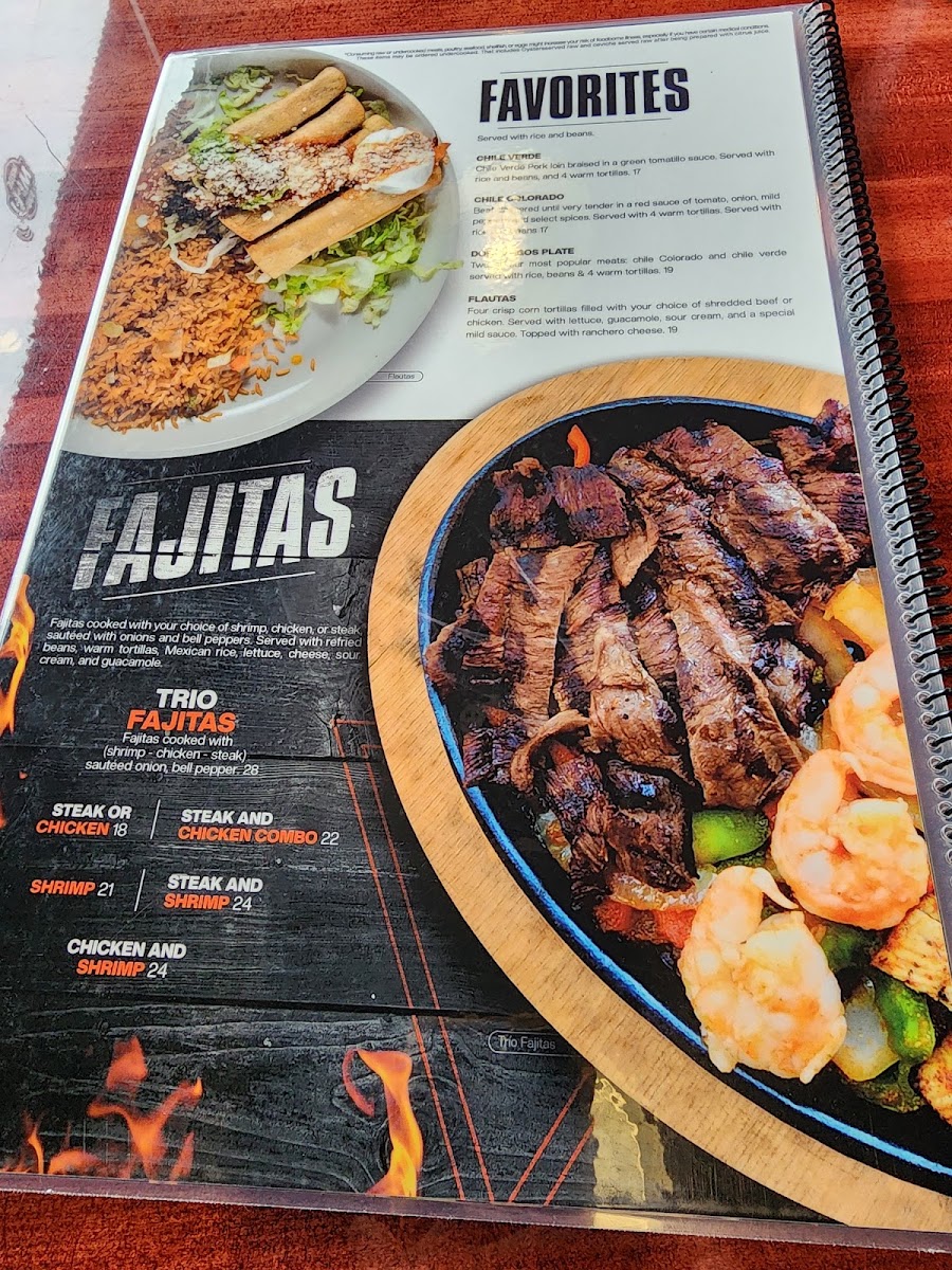 Los Cabos Family Mexican Restaurant menu board