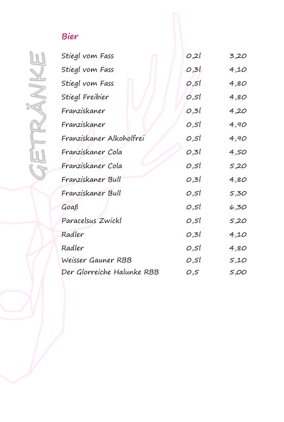 Café Leichtsinn 2.0 menu board