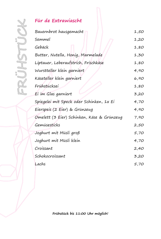 Café Leichtsinn 2.0 menu board