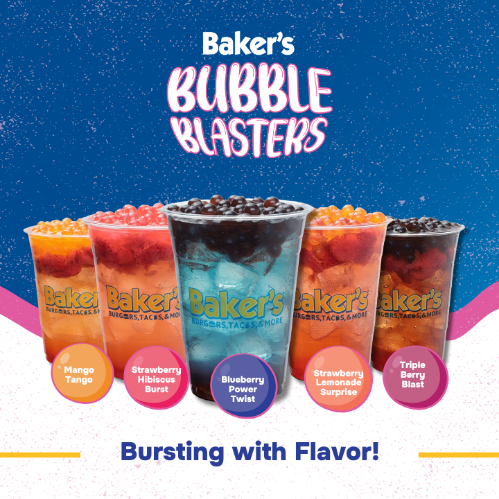 Baker's Drive-Thru menu board