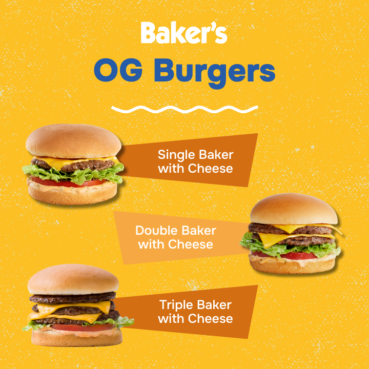 Baker's Drive-Thru menu board